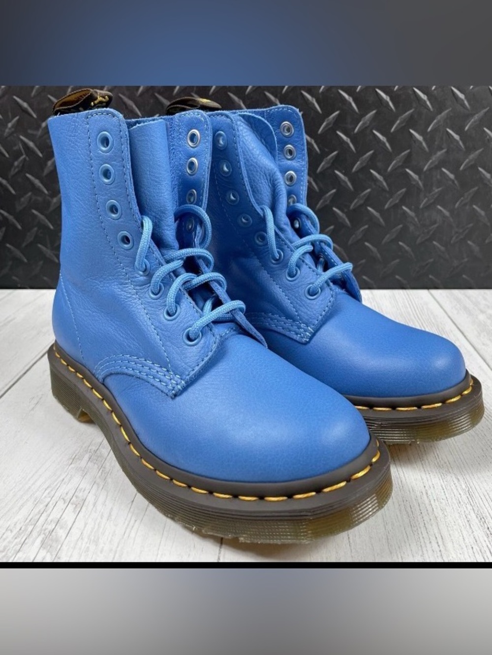 Dr. Martens 1460 Pascal Mid Blue Leather Boots size 6